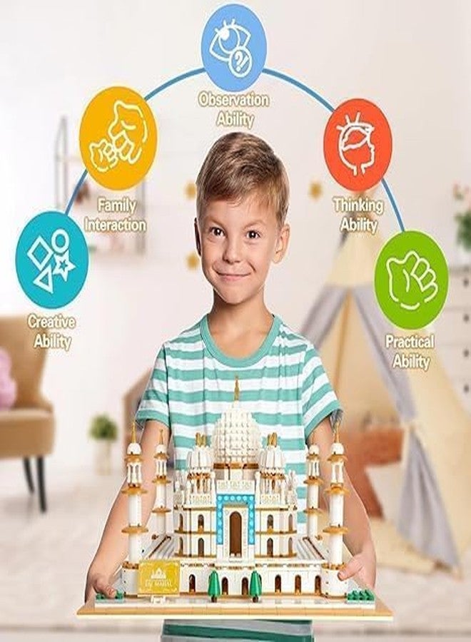 DD WORLD Taj Mahal Building Blocks Set | 2012 Pcs Nano Mini Architecture Model Kit | Iconic India Monument DIY Brick Toy for Kids & Adults | Educational Construction Gift Set - Image 4